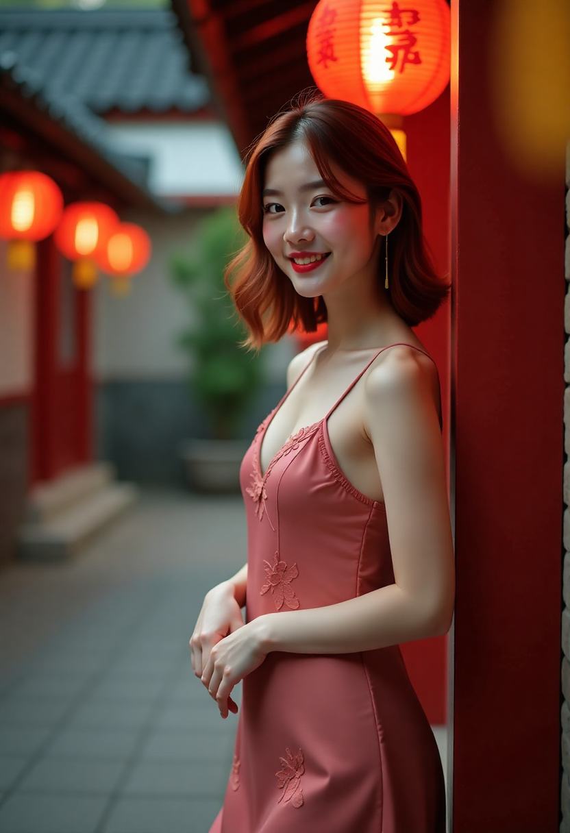 俯身靠近时